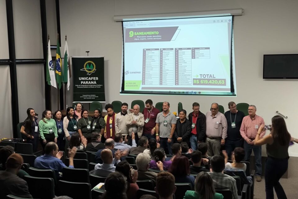 Jovens agentes cooperativistas no campo em treinamento.