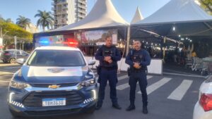Guarda Civil Municipal durante abertura da 27ª Expoflor na Praça Raposo Tavares