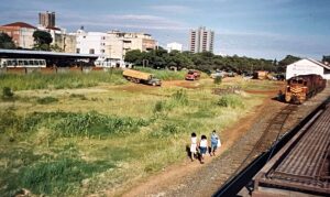 Antigo pátio ferroviário de Maringá antes da implantação do Novo Centro